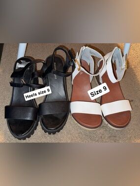 Madden Girl Black and White Platform Sandals & white sandals heels